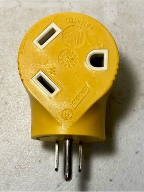 Camco 55325 15 AMP Male / 30 AMP Female 90 Degree Electrical Adapter Yellow RVs